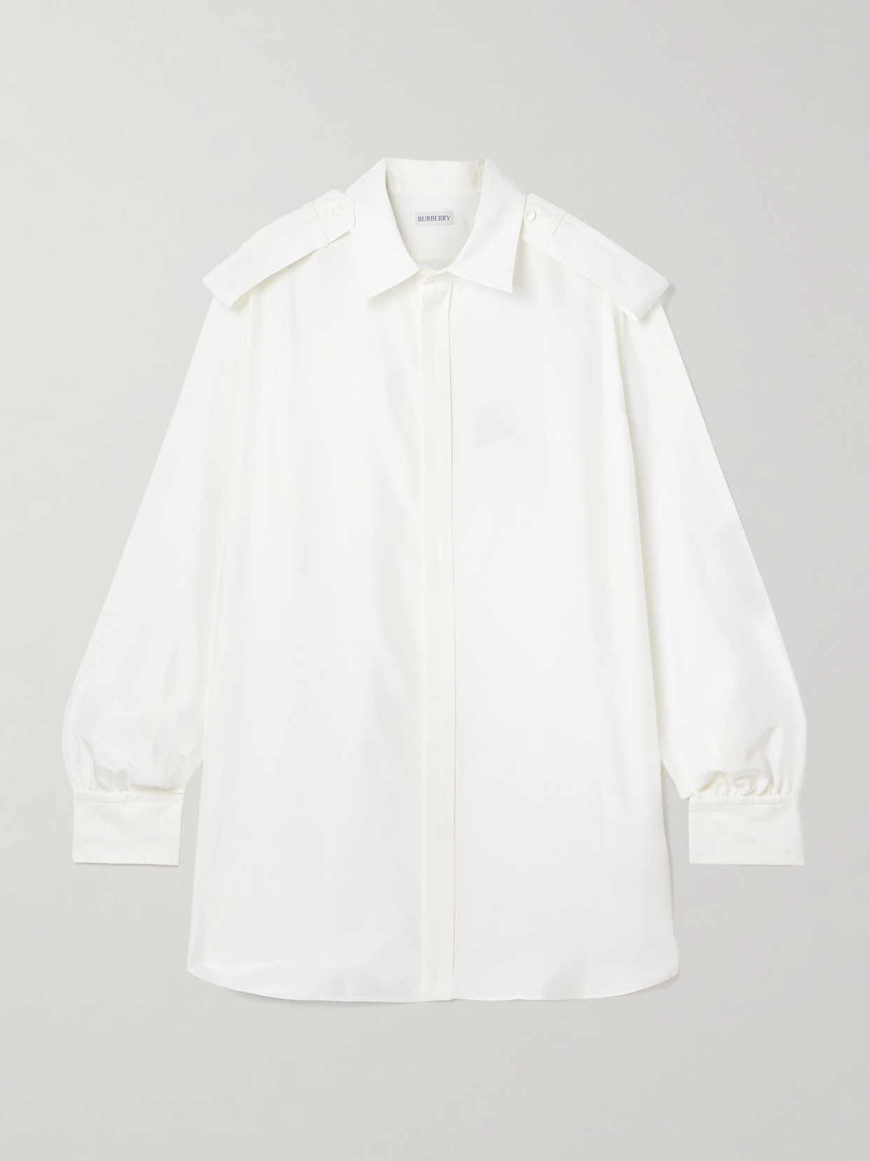 Burberry Oversized Silk-habotai Shirt In White