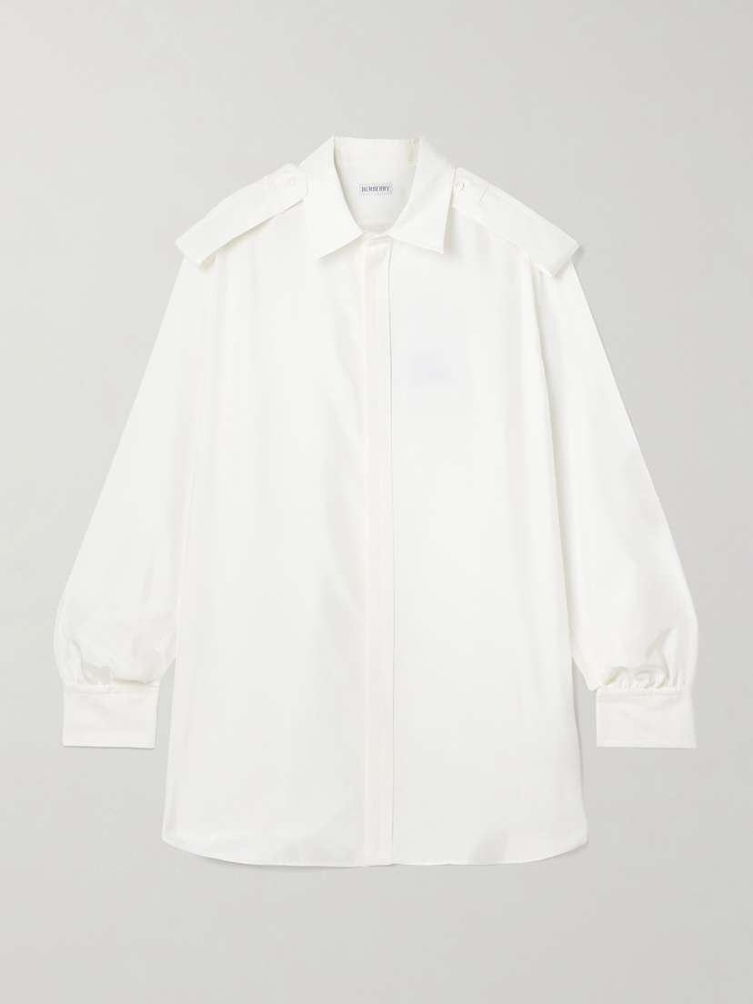 Burberry Oversized Silk-habotai Shirt