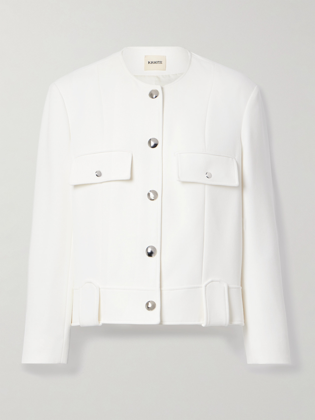 Khaite Laybin Grain De Poudre Jacket In Chalk