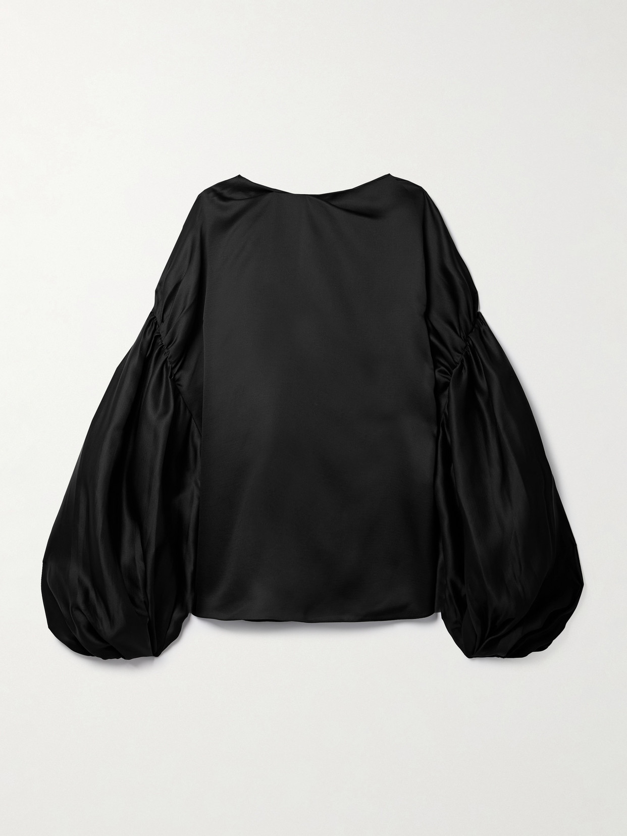 Khaite Quico Oversized Silk Blouse In Black