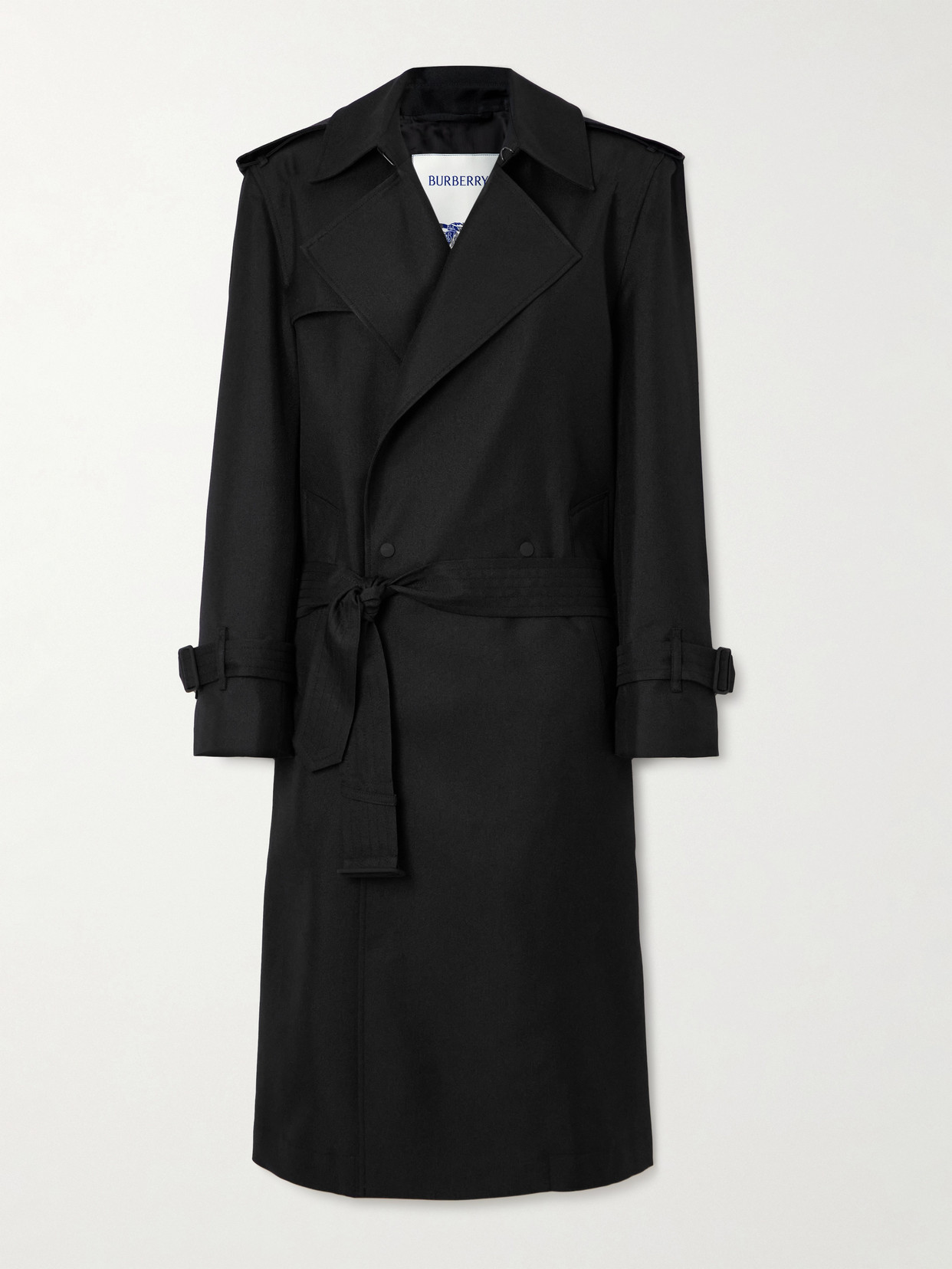 Burberry Silk-blend Twill Trench Coat In Black