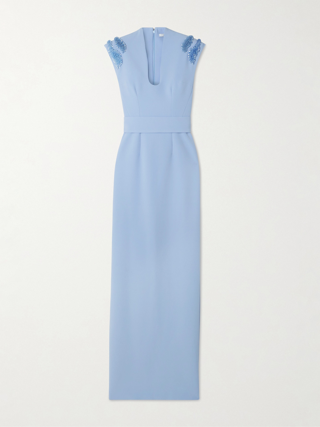 Safiyaa Dana Embellished Crepe Gown In Blue