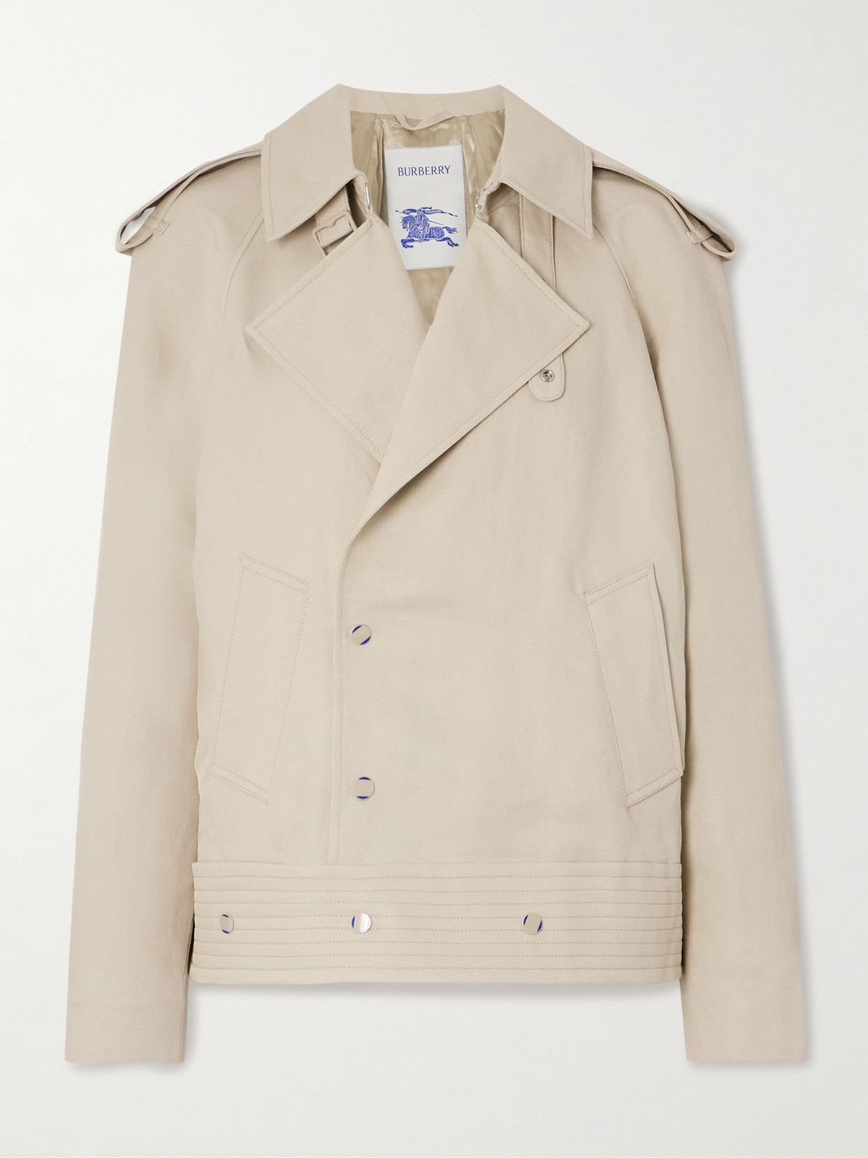 Burberry Canvas Trench Coat In Cream