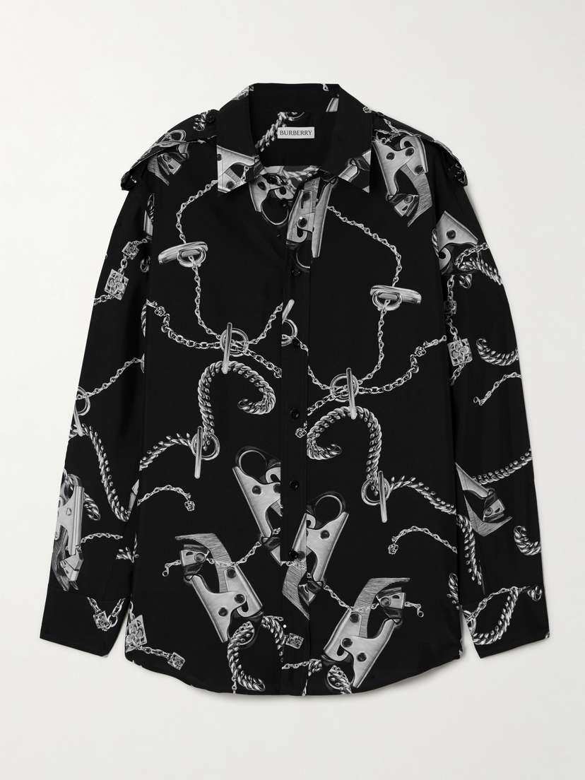 Burberry Printed Silk Shirt -  - UK 10