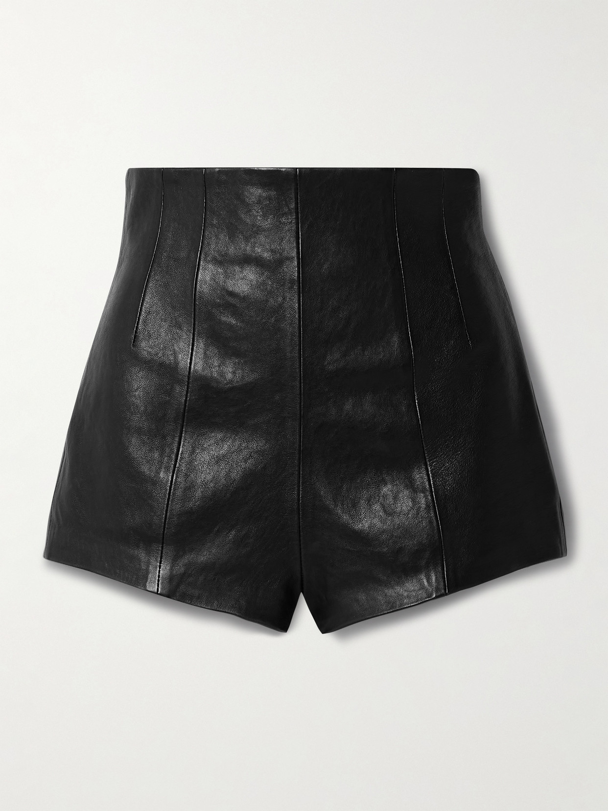 KHAITE LENNMAN LEATHER SHORTS