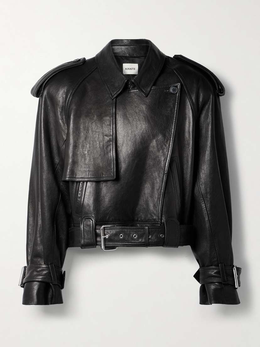 Khaite Hammond Belted Leather Biker Jacket
