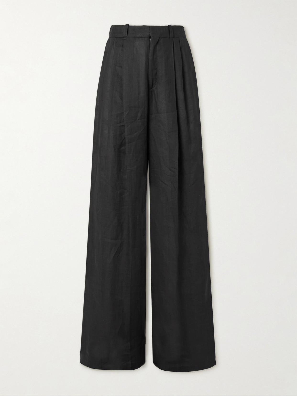 Chloé Ramie Wide-leg Trousers In Black