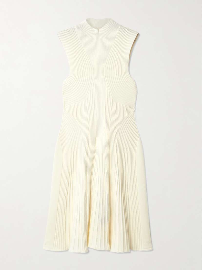 Chloé Ribbed Wool-blend Turtleneck Mini Dress - x large
