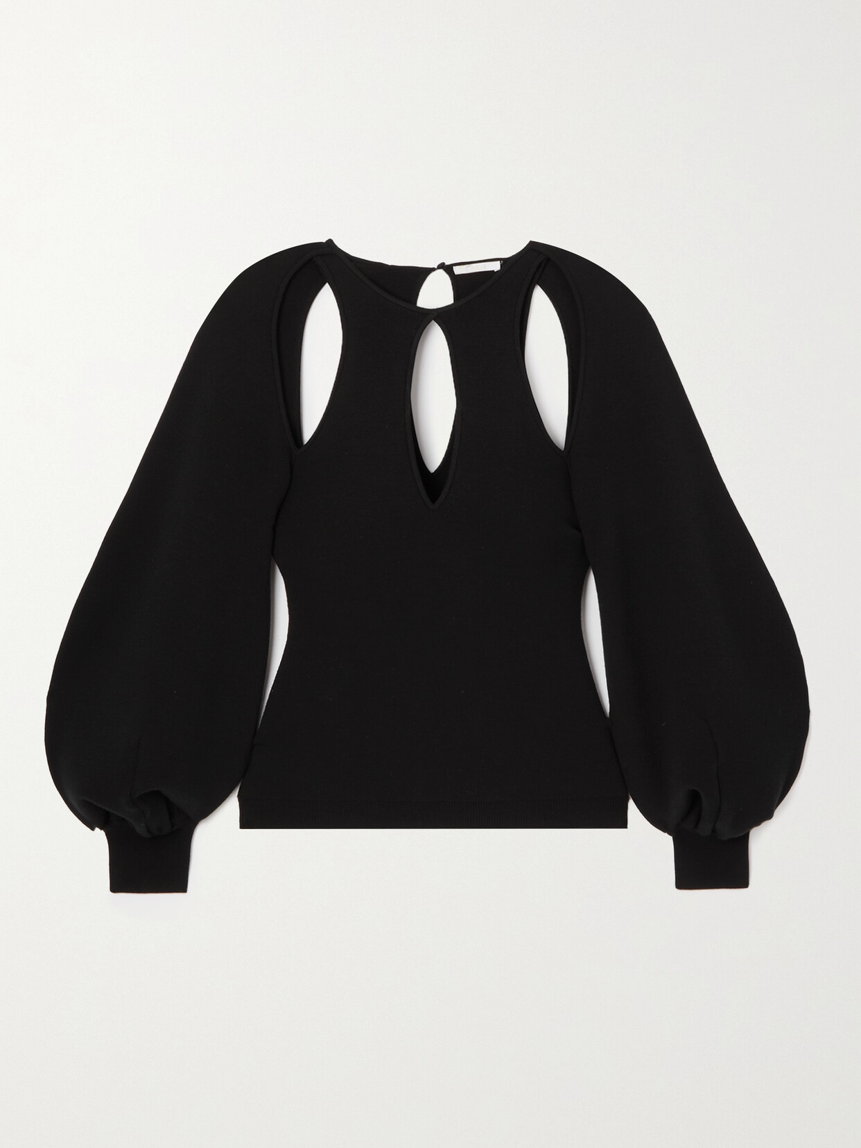 Chloé Cutout Wool-blend Blouse - Black