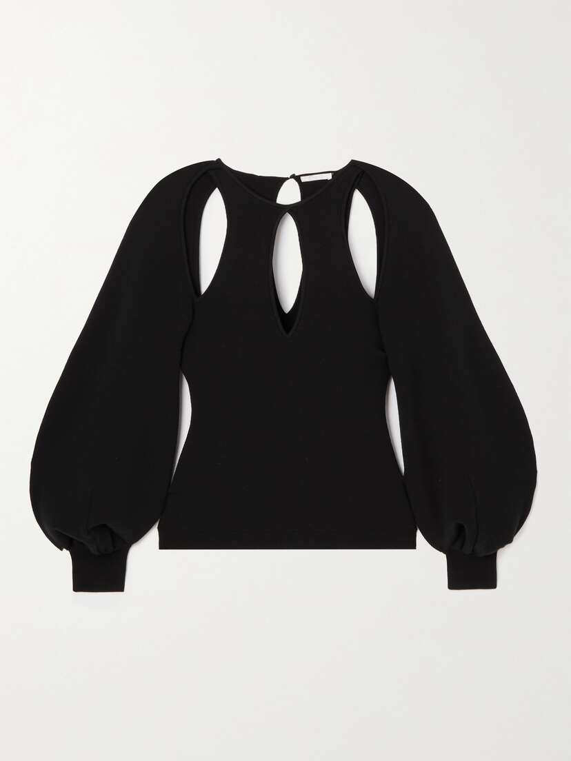 Chloé Cutout Wool-blend Blouse - x large