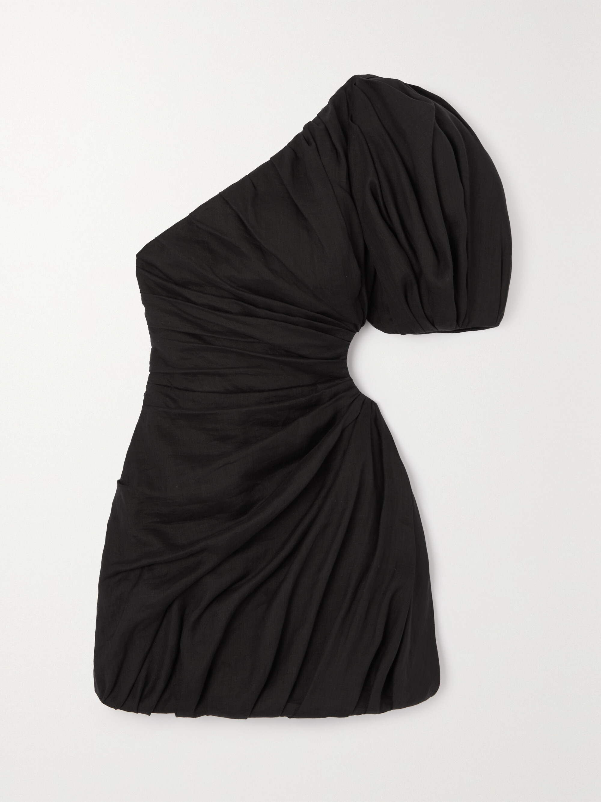 Chloé One-shoulder cutout gathered ramie mini dress thumbnail