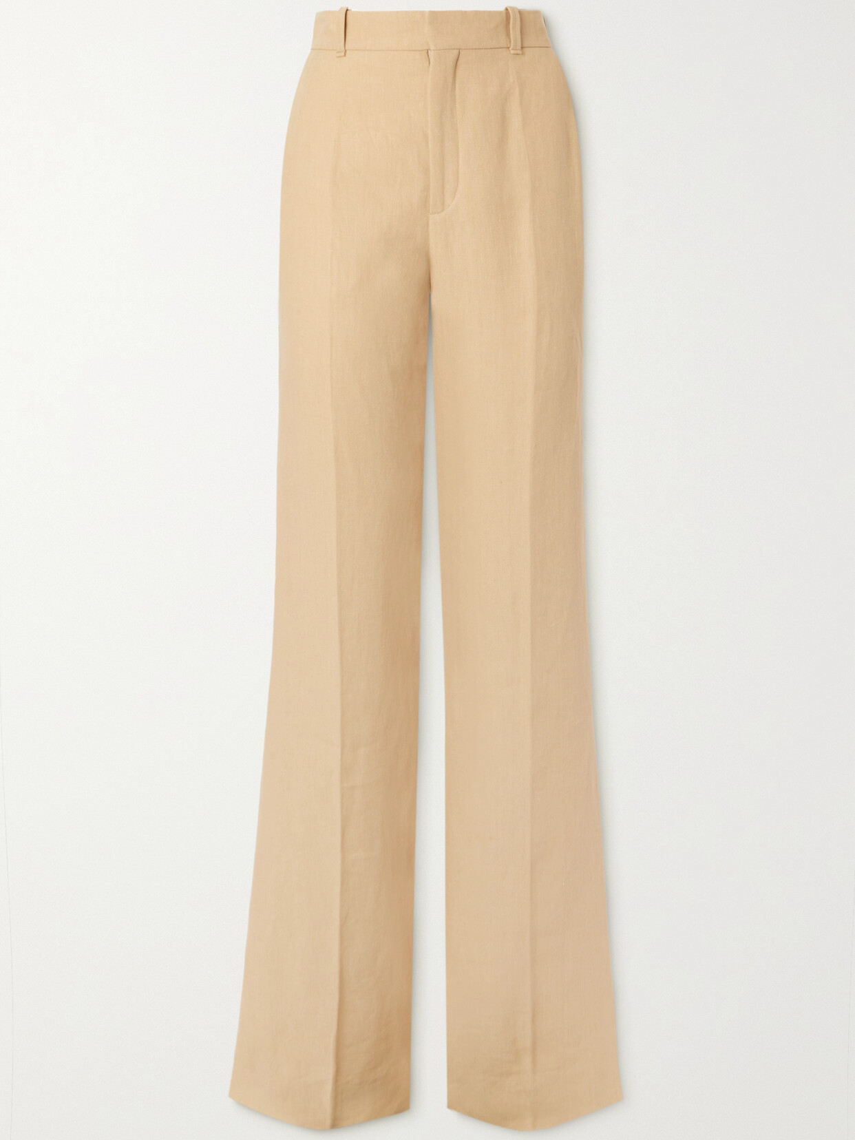 Shop Chloé Linen Flared Pants In Brown