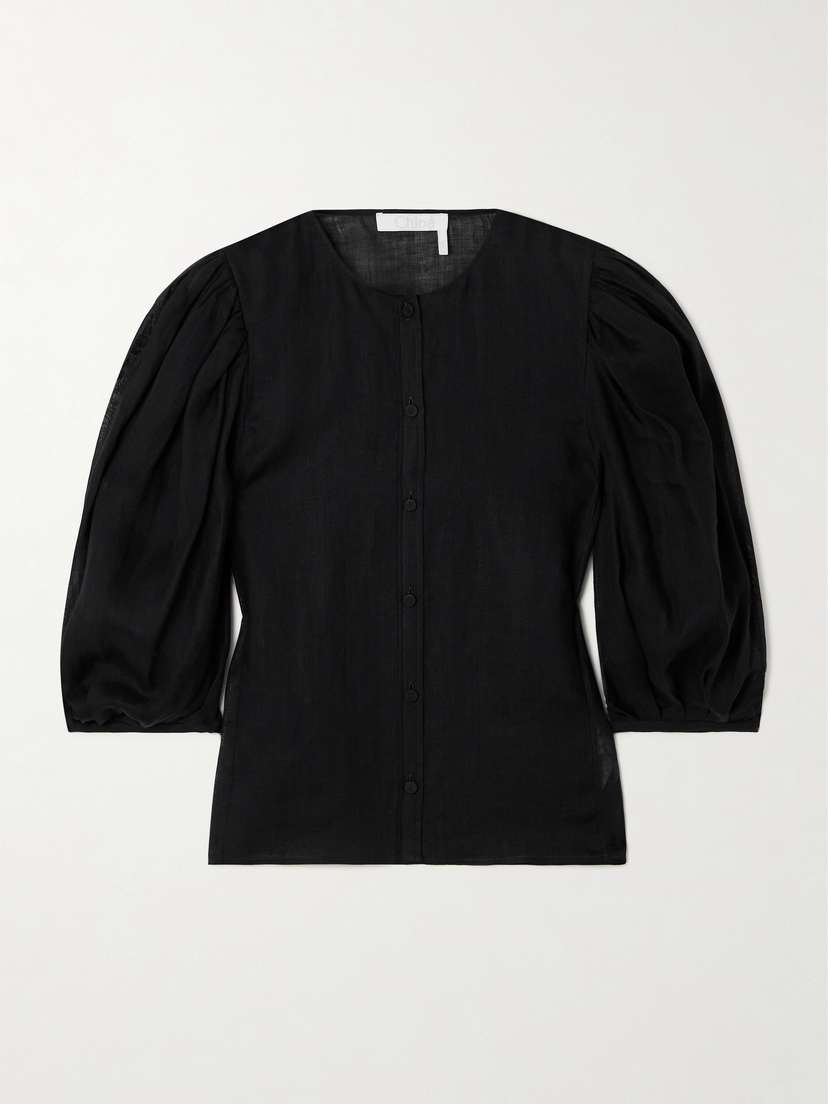 Chloé Gathered Ramie Blouse