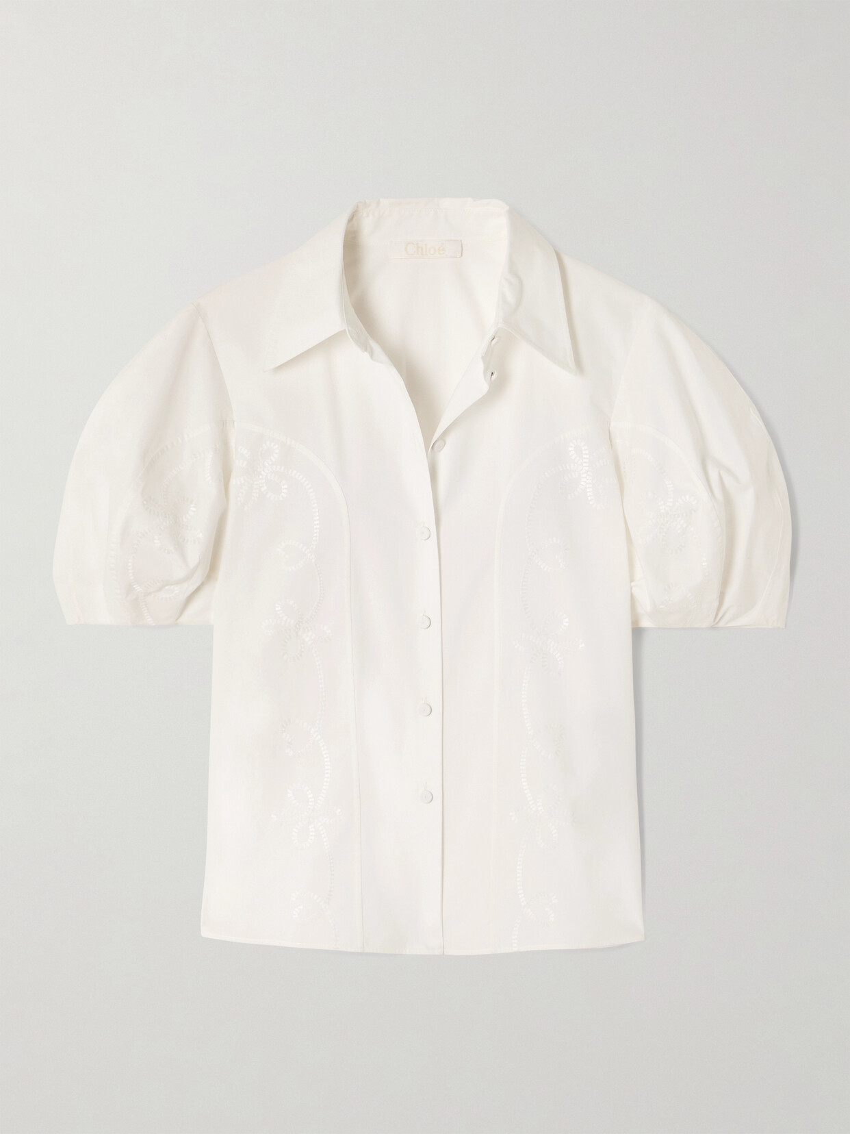 Chloé Cotton-voile Blouse In White