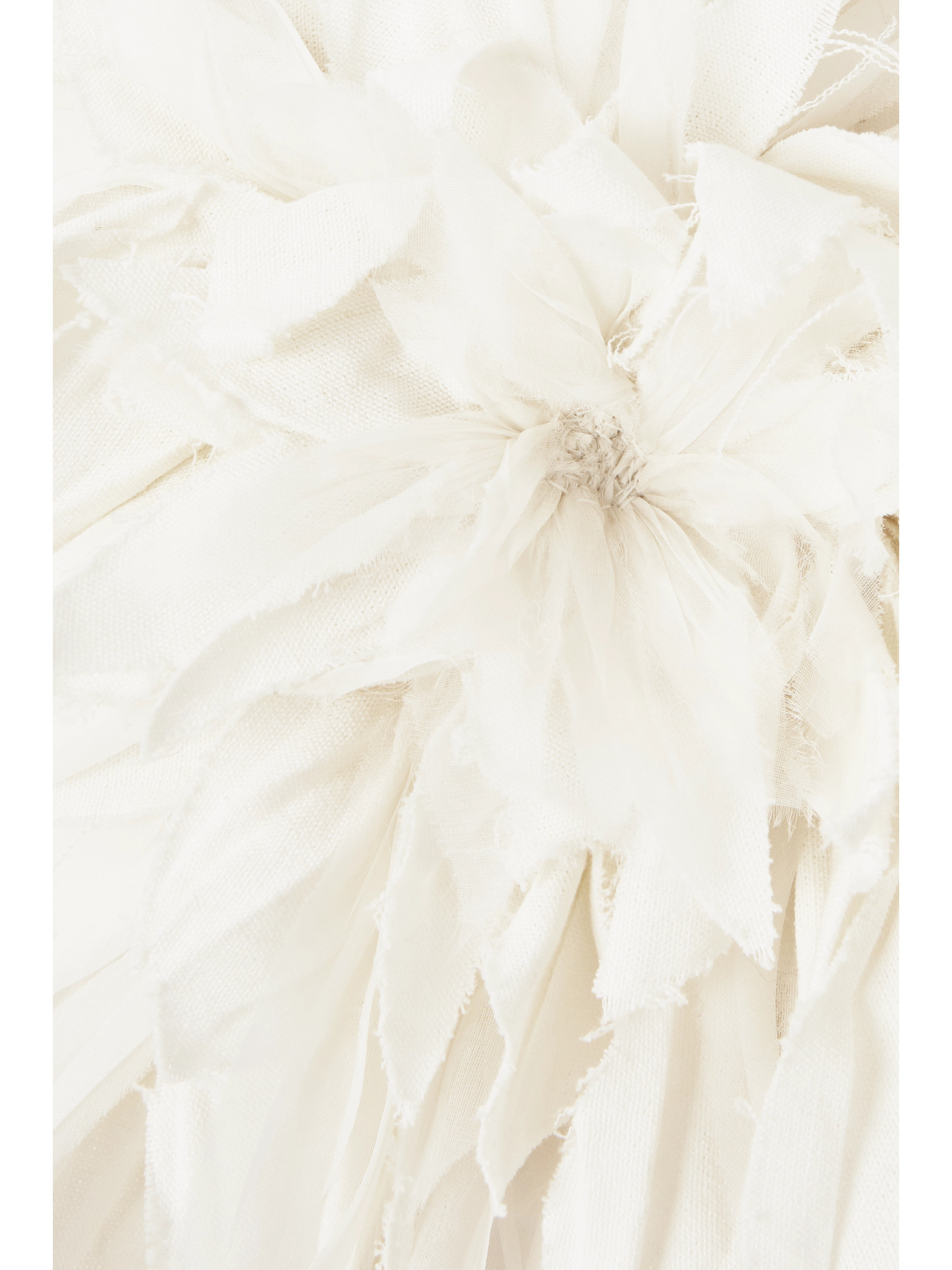 Chloé One-shoulder organza-trimmed linen maxi dress thumbnail