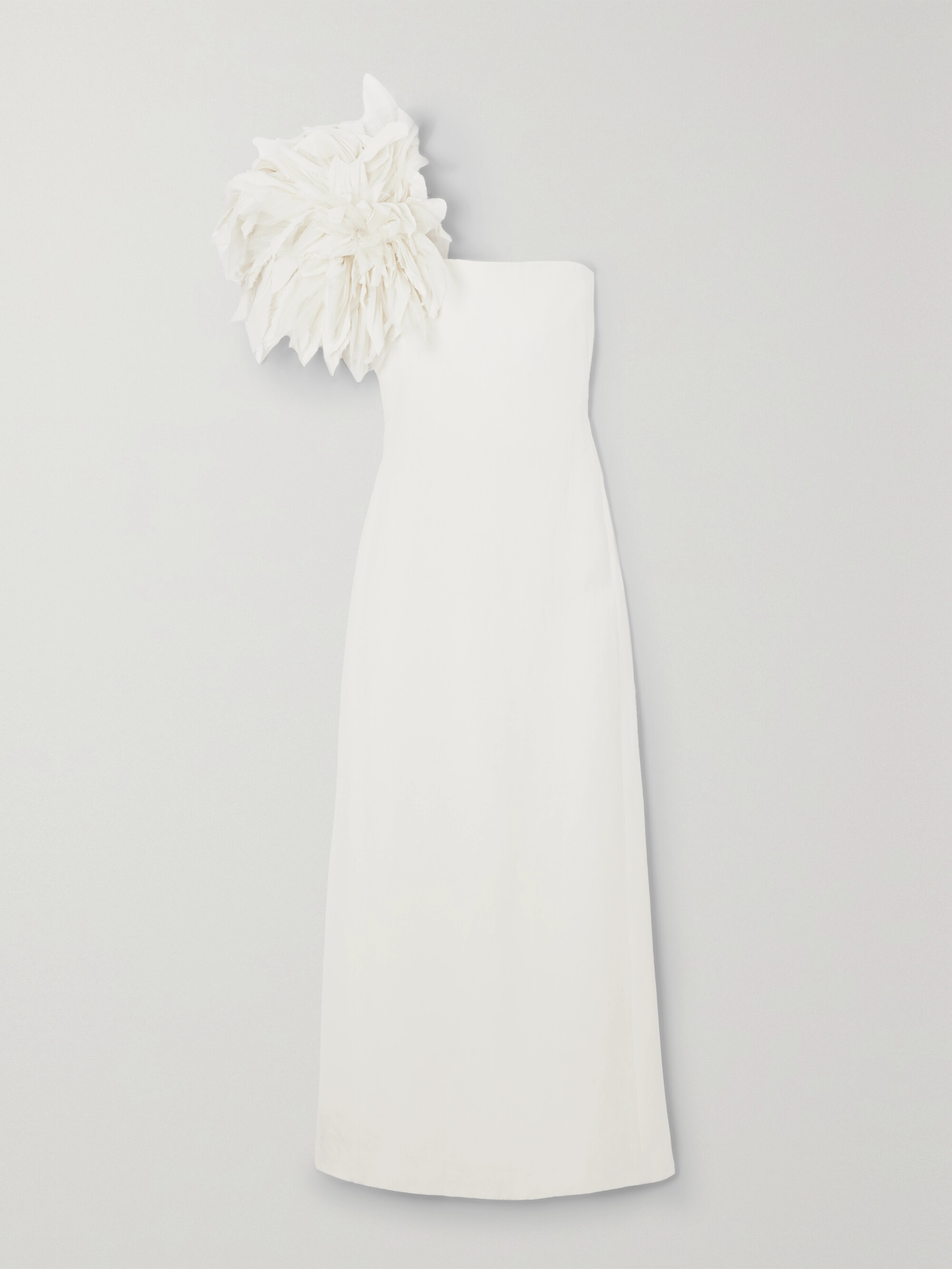 Chloé One-shoulder organza-trimmed linen maxi dress thumbnail