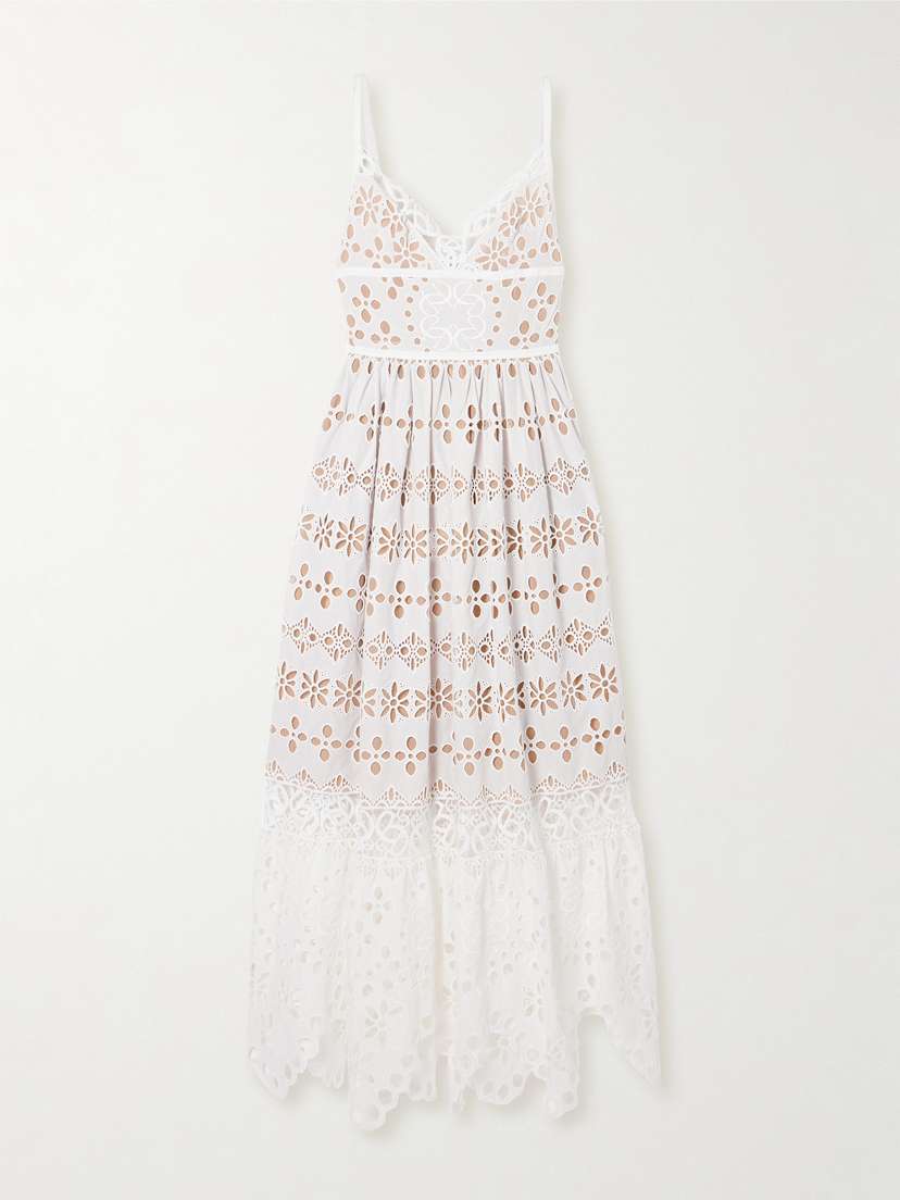 Elie Saab Broderie Anglaise Cotton And Silk-blend Gown