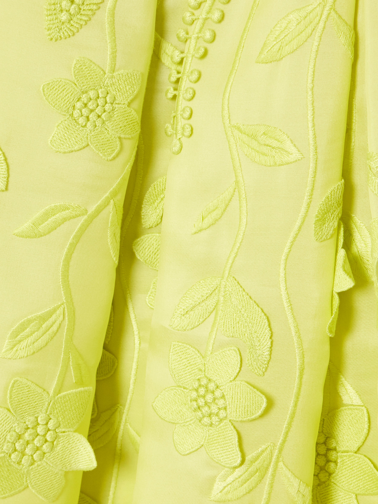 Elie Saab Pleated Embroidered Organza Gown In Yellow