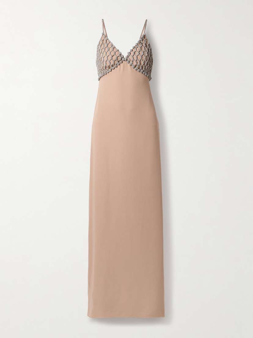 Valentino Garavani Crystal-embellished Silk-crepe Gown