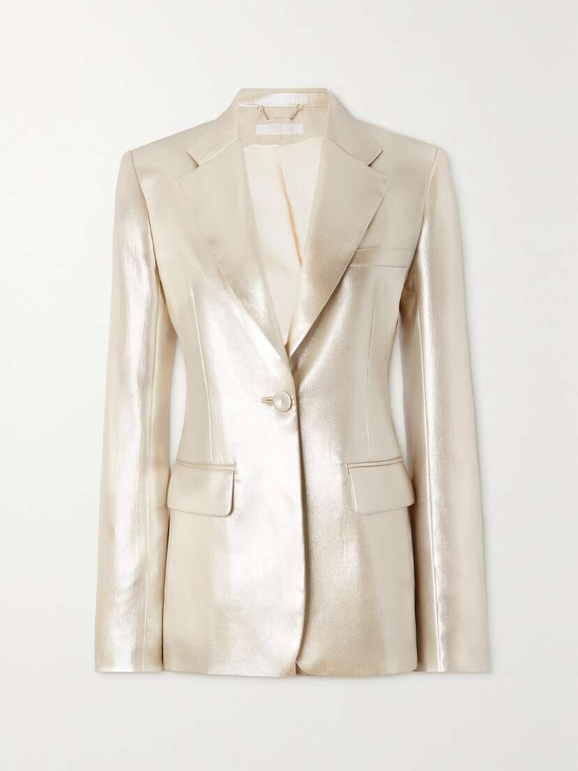 Chloé Metallic Silk-satin Blazer