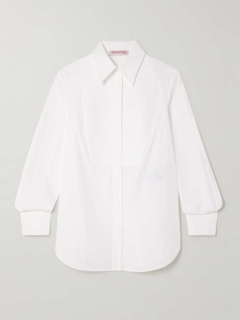Valentino Garavani Poplin-trimmed Cotton-piqué Shirt