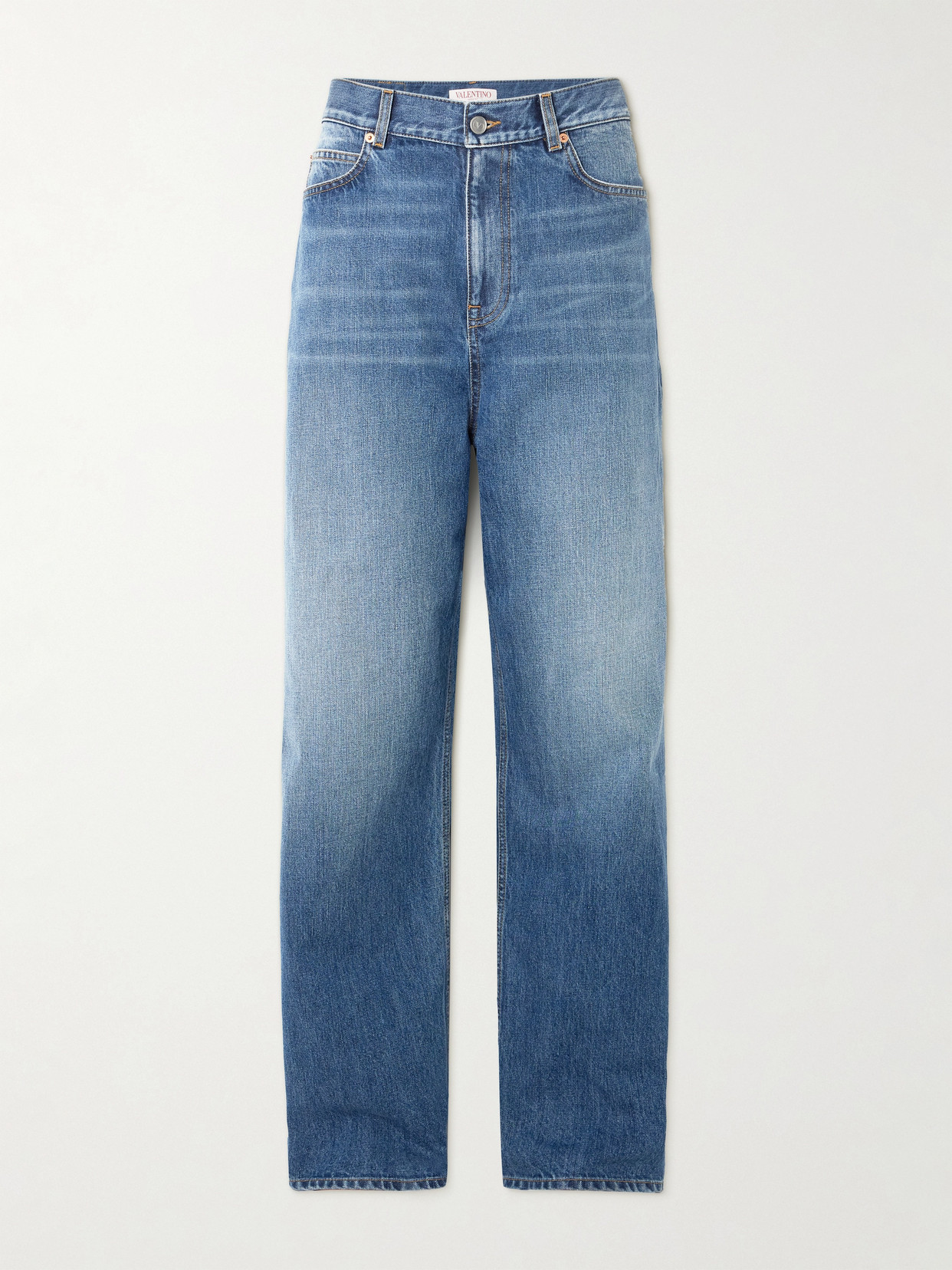Valentino High-rise Wide-leg Jeans In Blue
