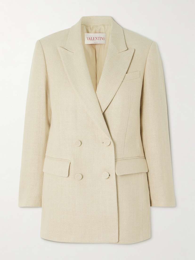 Valentino Garavani Double-breasted Linen Blazer