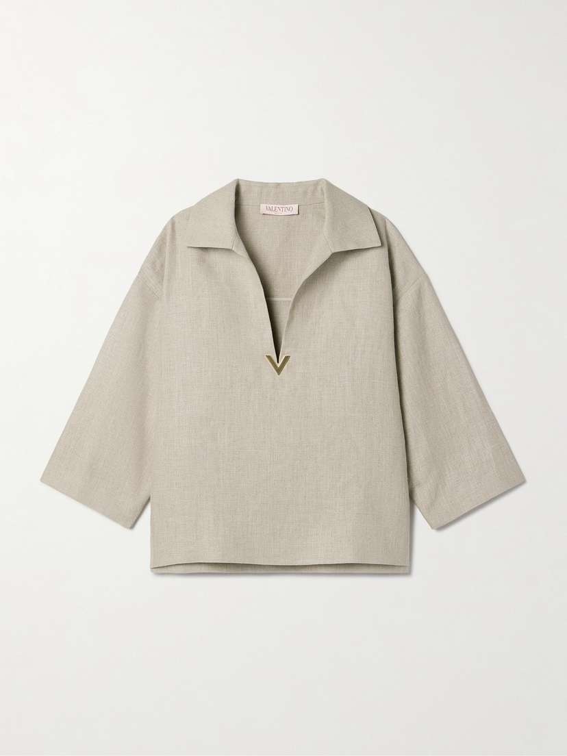 Valentino Garavani Embellished Linen Shirt