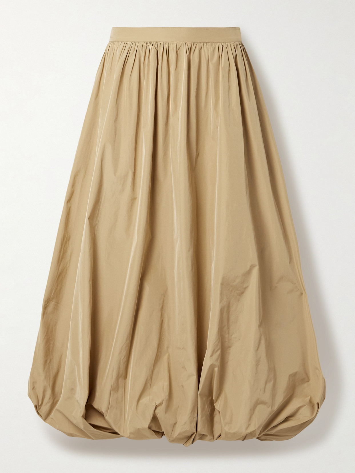 Shop Co Gathered Poplin Maxi Skirt In Neutrals