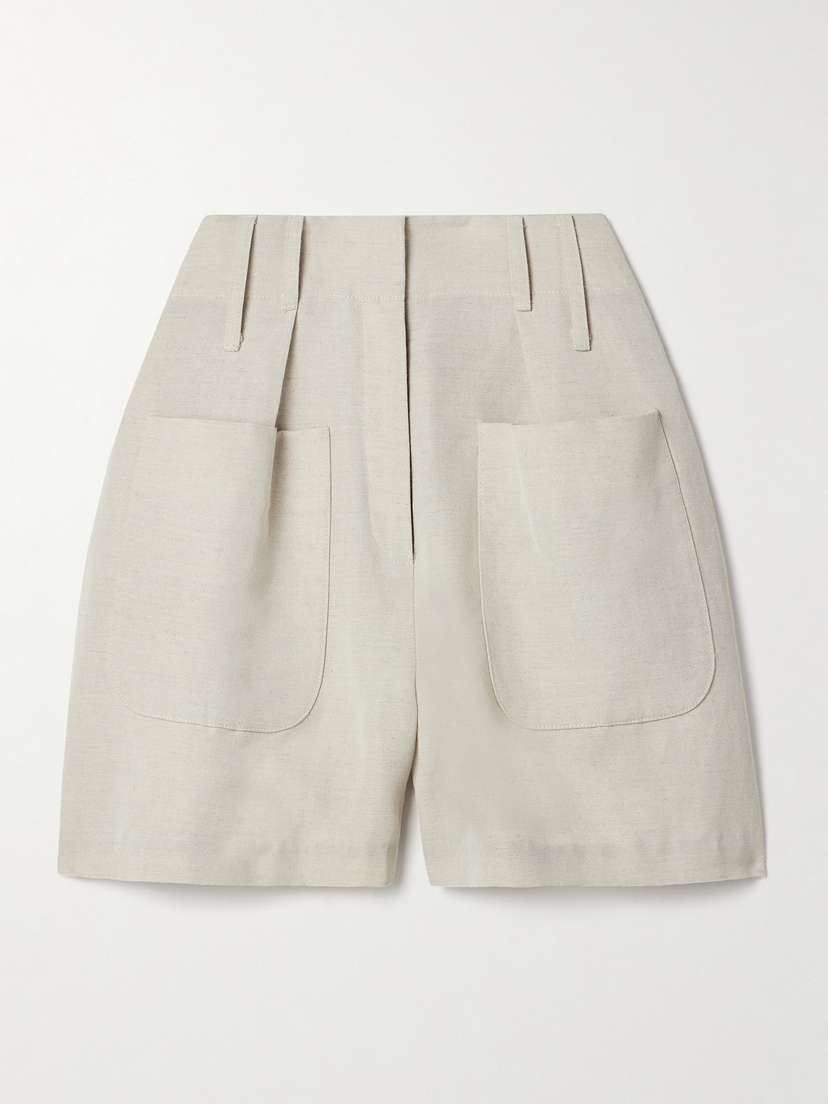 Co Pleated Wool And Hemp-blend Canvas Shorts