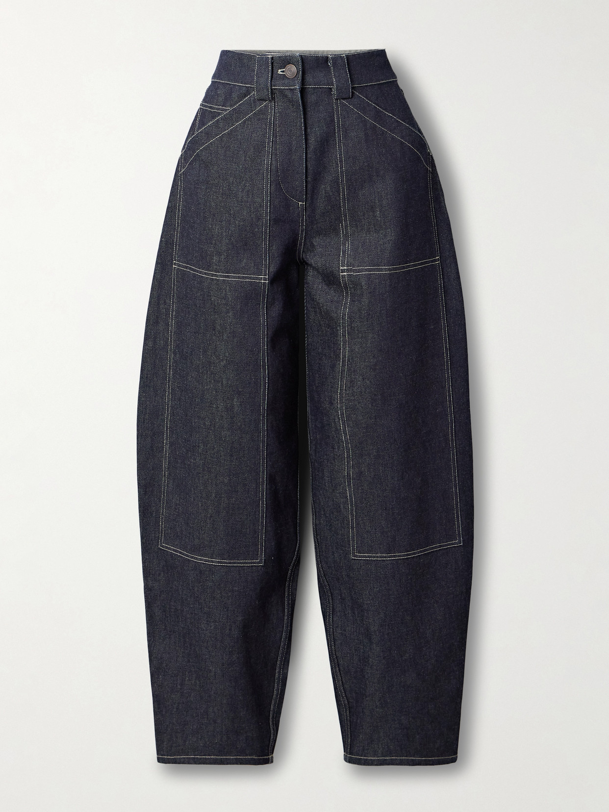 Co High-rise Tapered Jeans In Blue