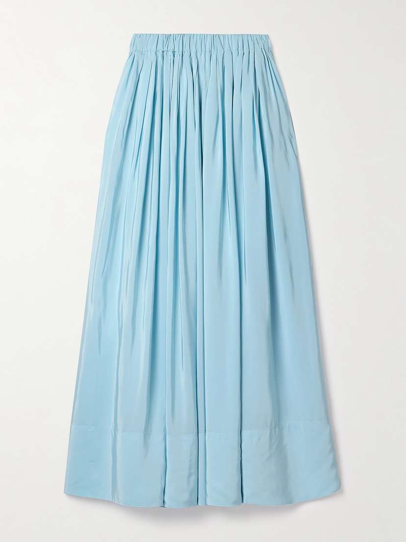 Co Pleated Habotai Maxi Skirt - x large