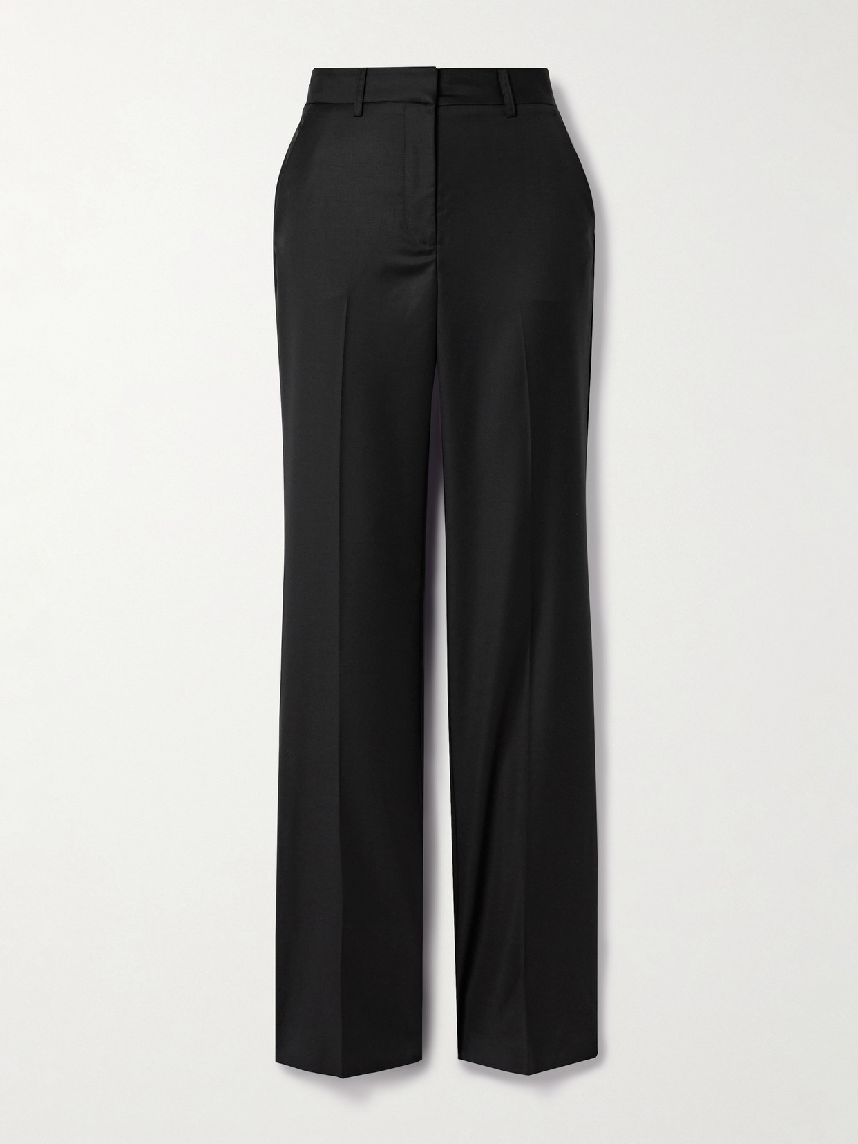 Beare Park Olivia Wool-twill Straight-leg Pants In Black