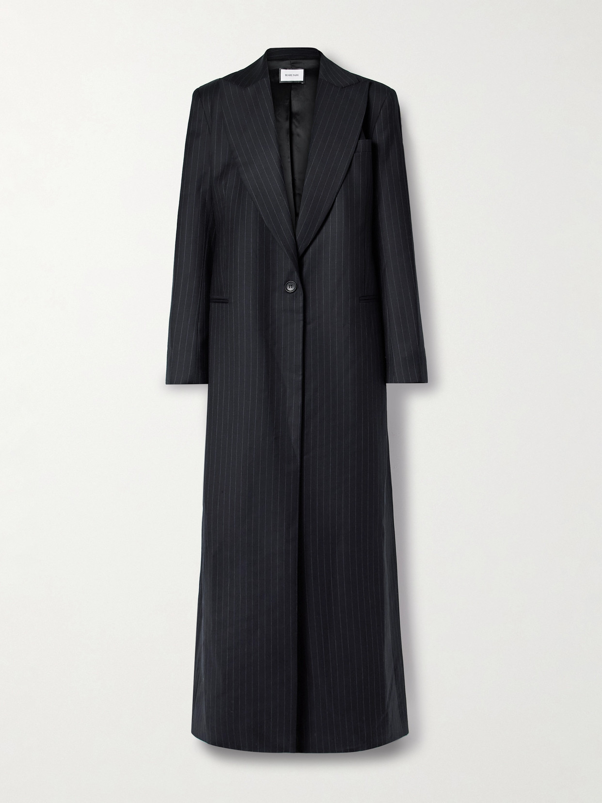 Beare Park Pinstriped Wool-twill Coat In Blue