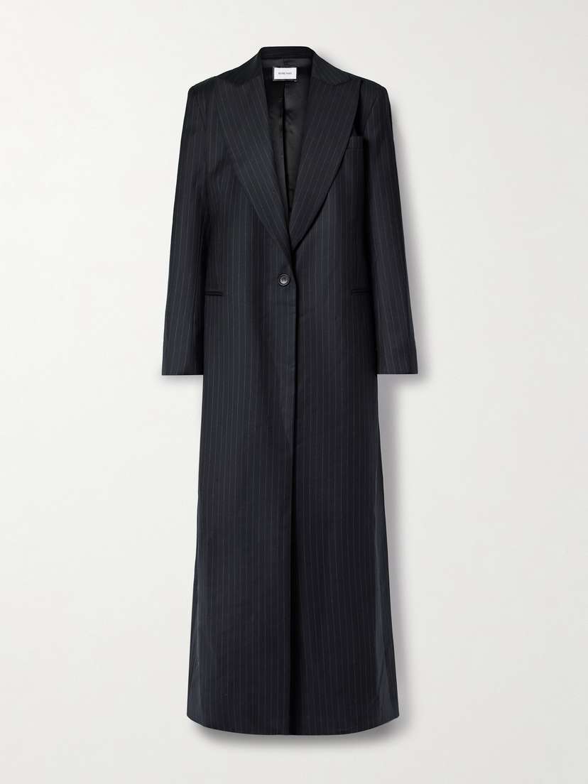 BEARE PARK Pinstriped Wool-twill Coat - UK 14