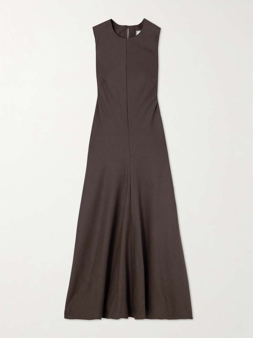 BEARE PARK Wool-twill Maxi Dress - UK 16
