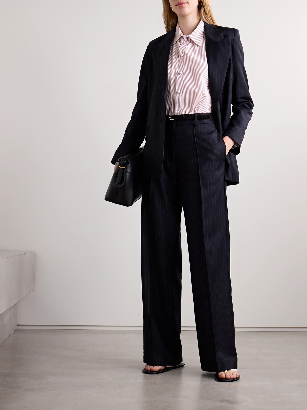 Beare Park Covet Oversized Striped Cotton Shirt In White