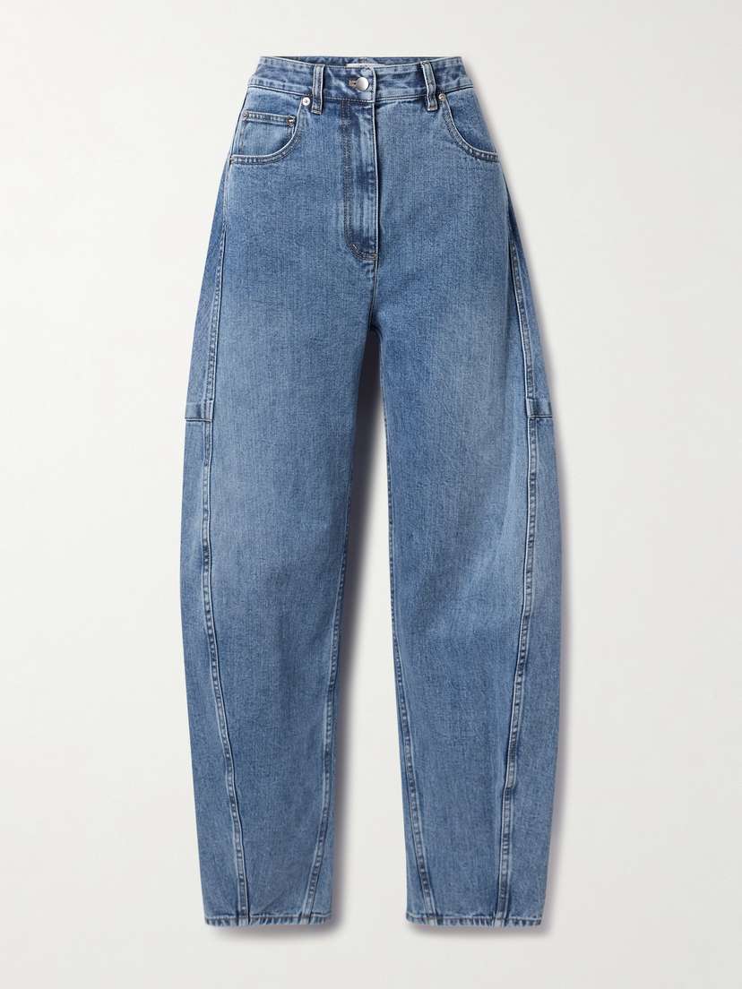 Tibi Sid Paneled High-rise Tapered Jeans