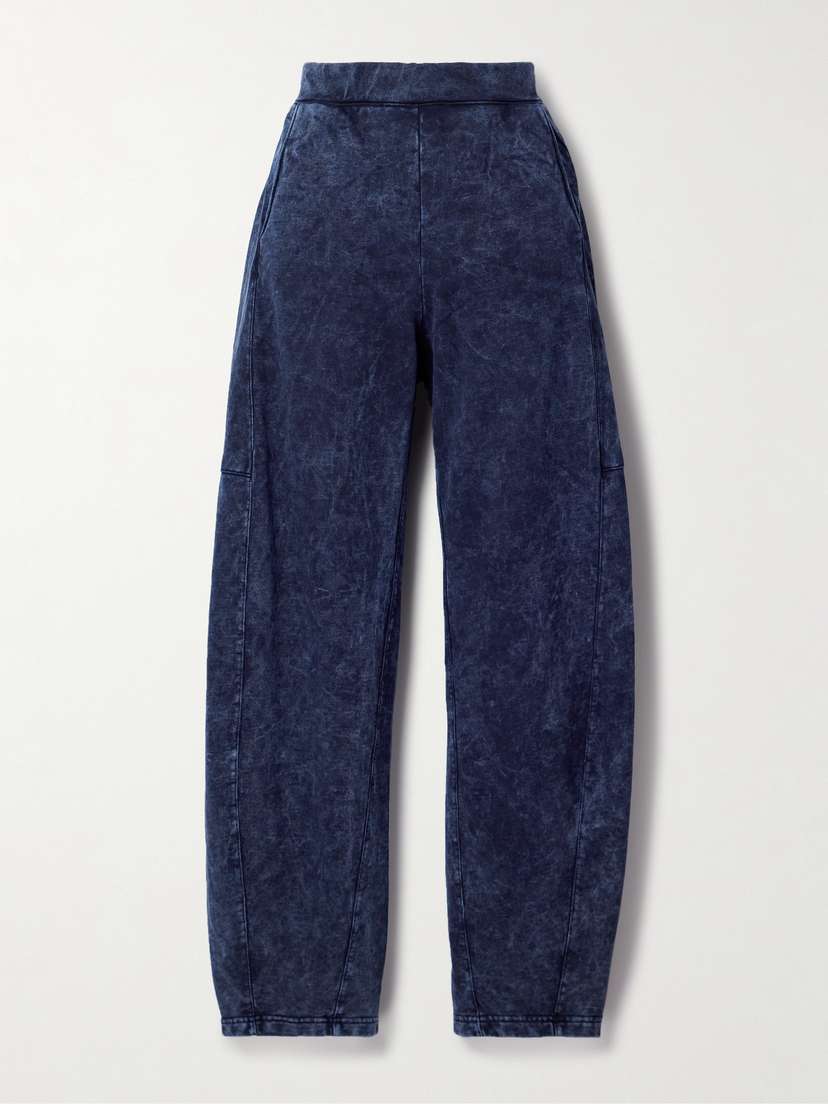 Tibi Winslow Acid-wash Cotton-jersey Wide-leg Track Pants