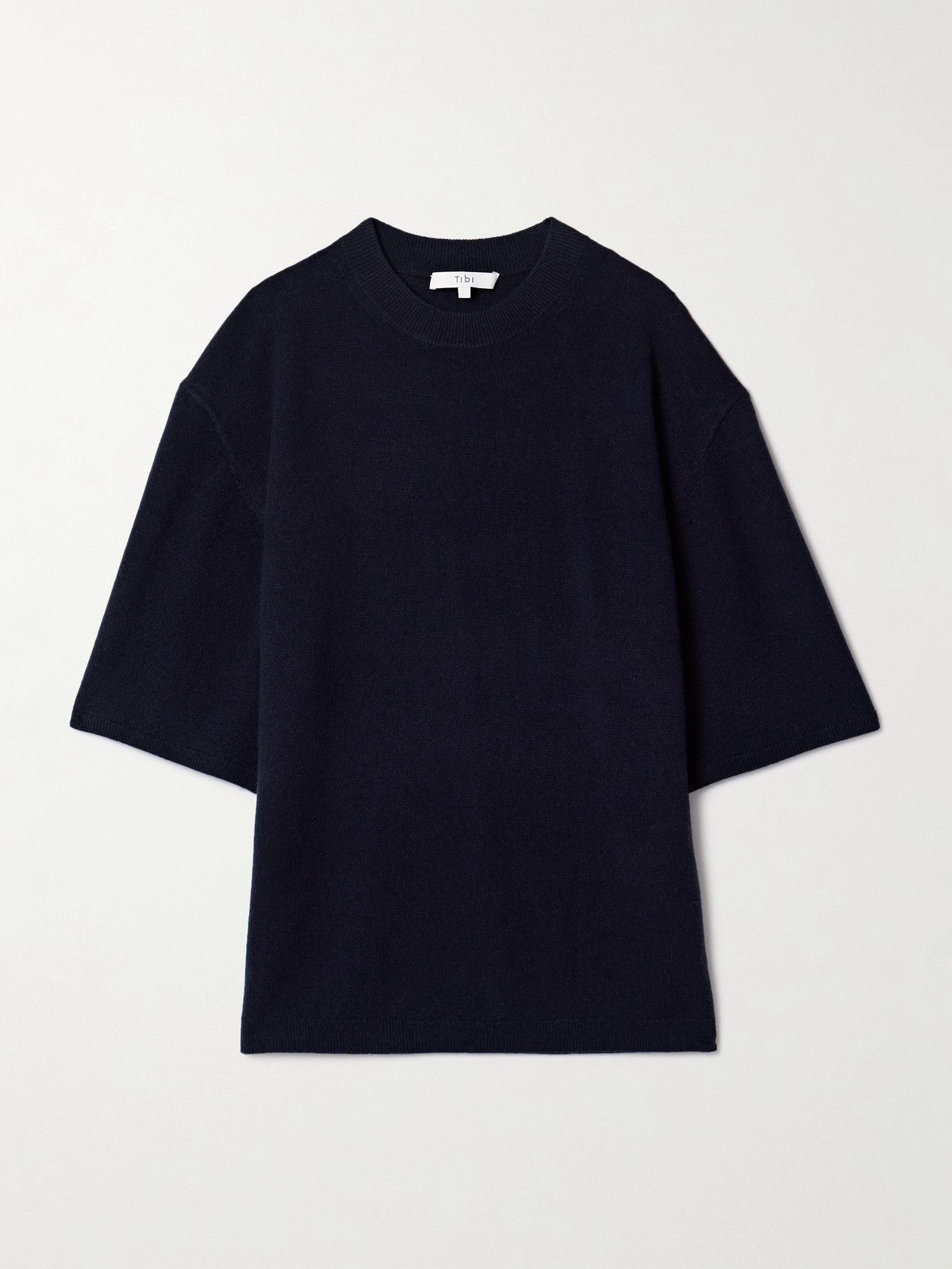 Tibi - Oversized Wool And Cashmere-blend T-shirt - Blue