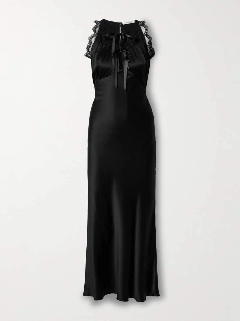 Rodarte Lace-trimmed Silk-satin Gown