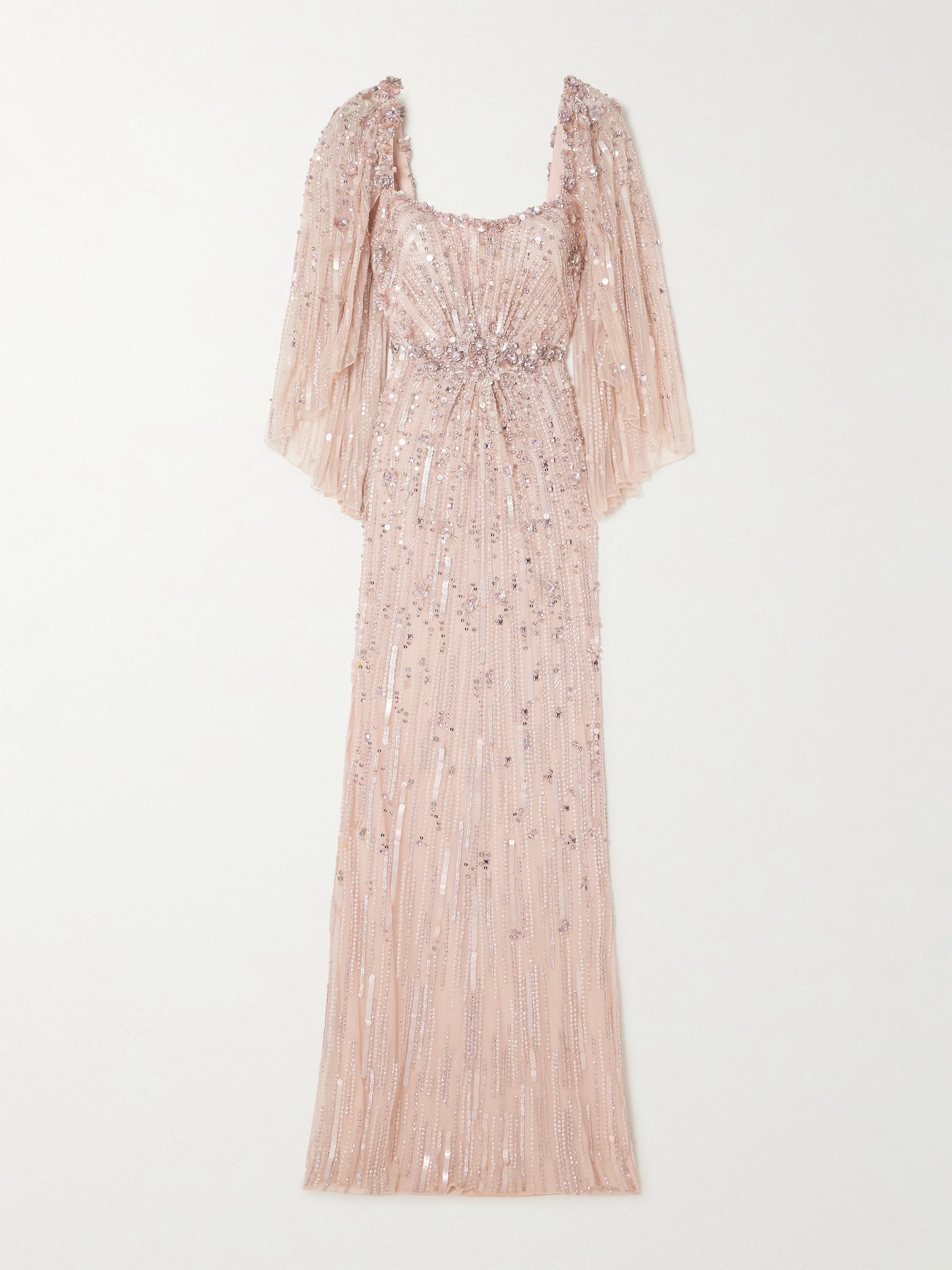 Jenny Packham Bright Star embellished sequined tulle gown thumbnail