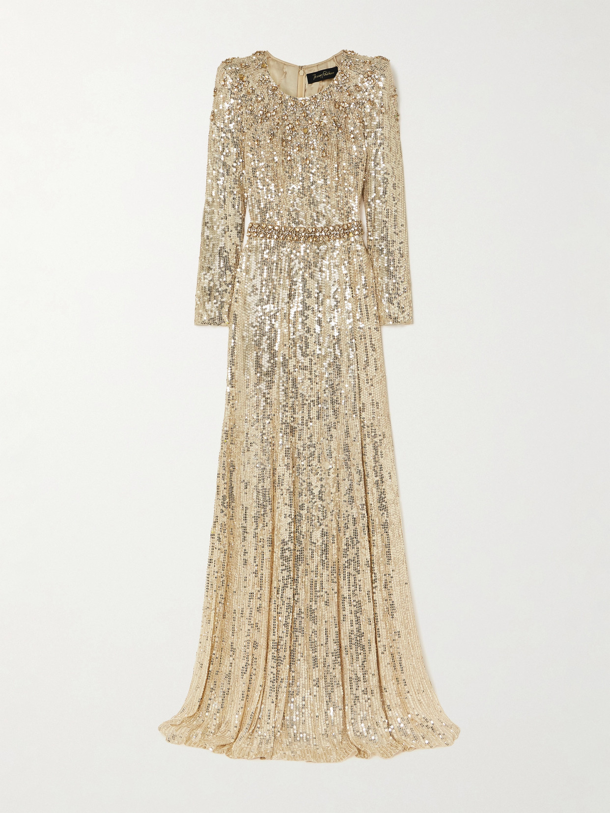 Jenny Packham Georgia Sequin-embellished Gown In Neutrals