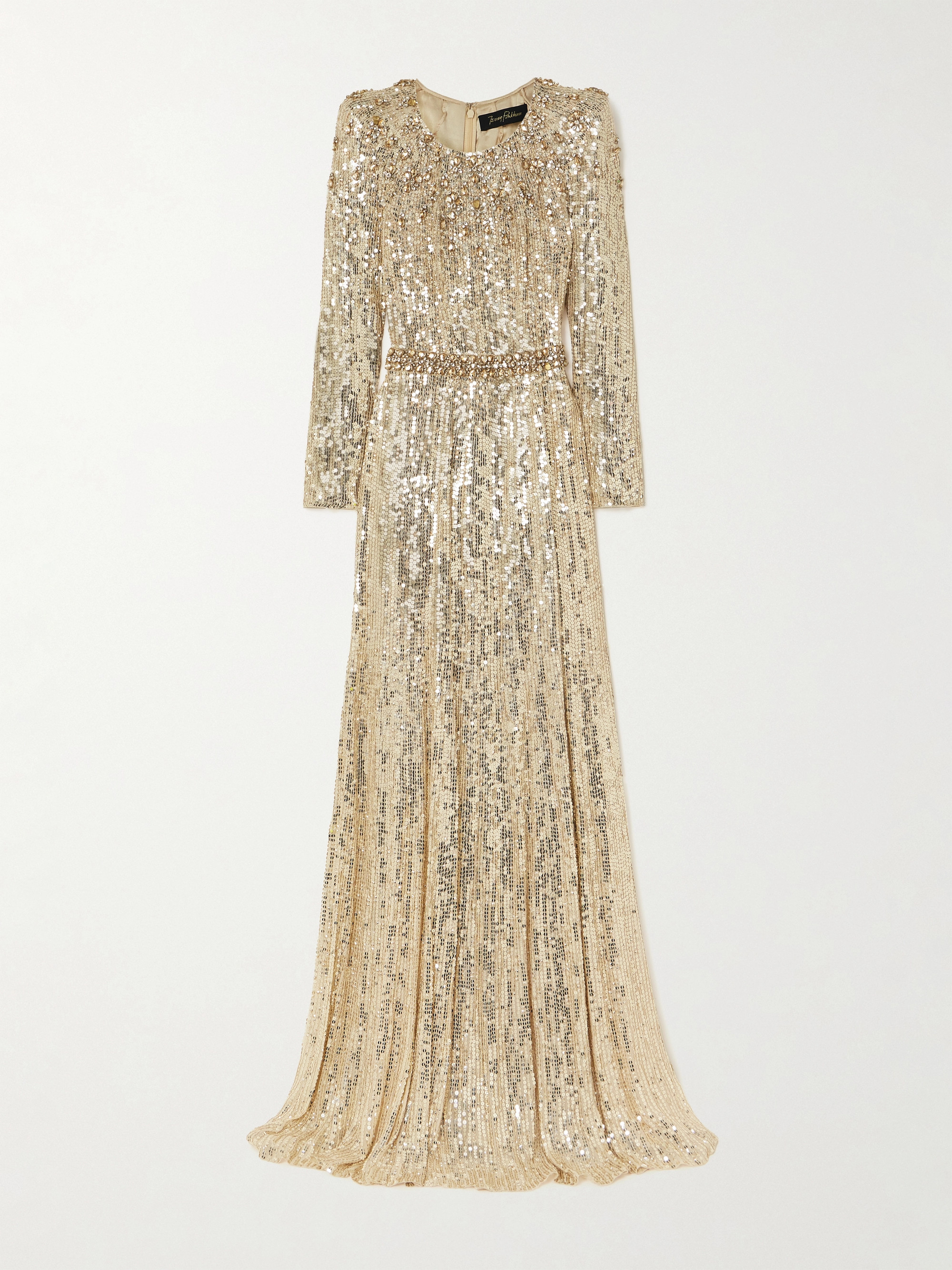 Jenny Packham Georgia embellished sequined tulle gown thumbnail