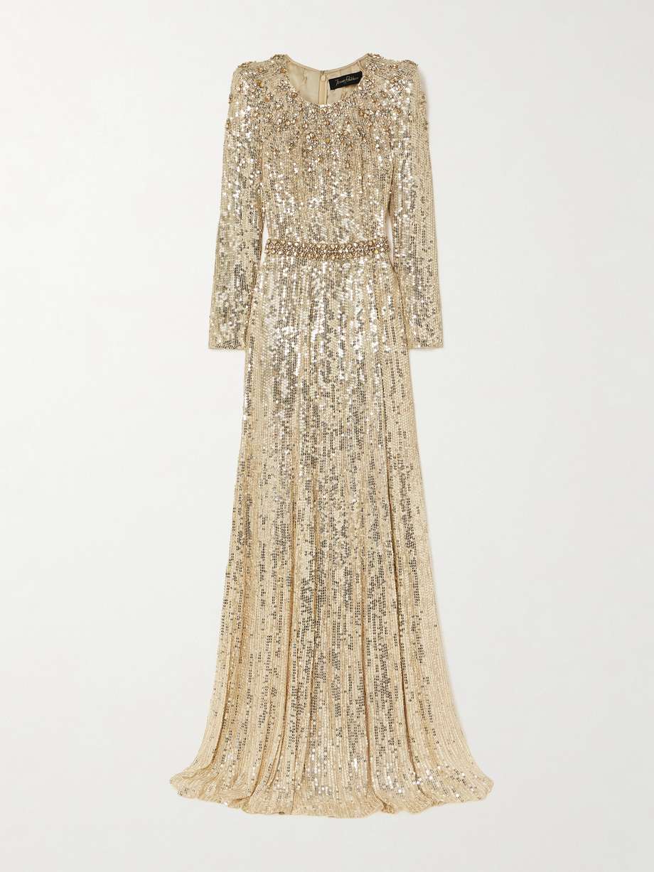 georgia embellished sequined tulle gown