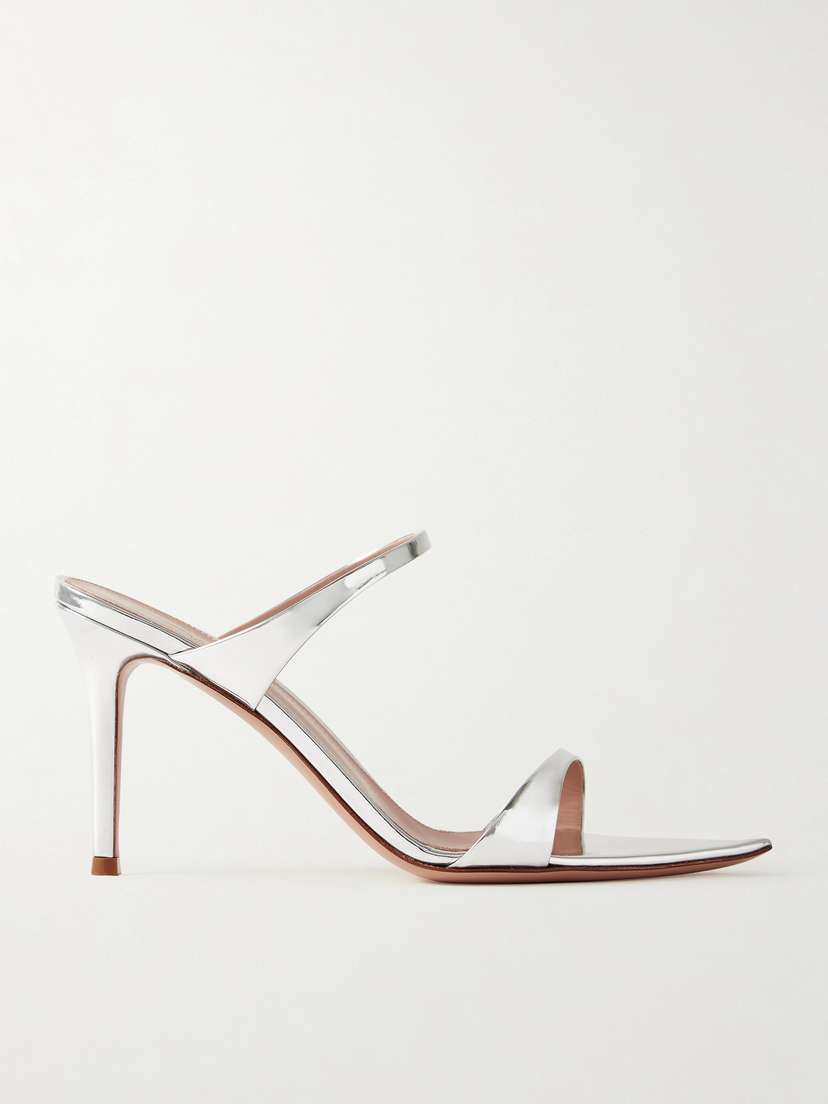 Gianvito Rossi Metal 85 Mirrored-leather Mules