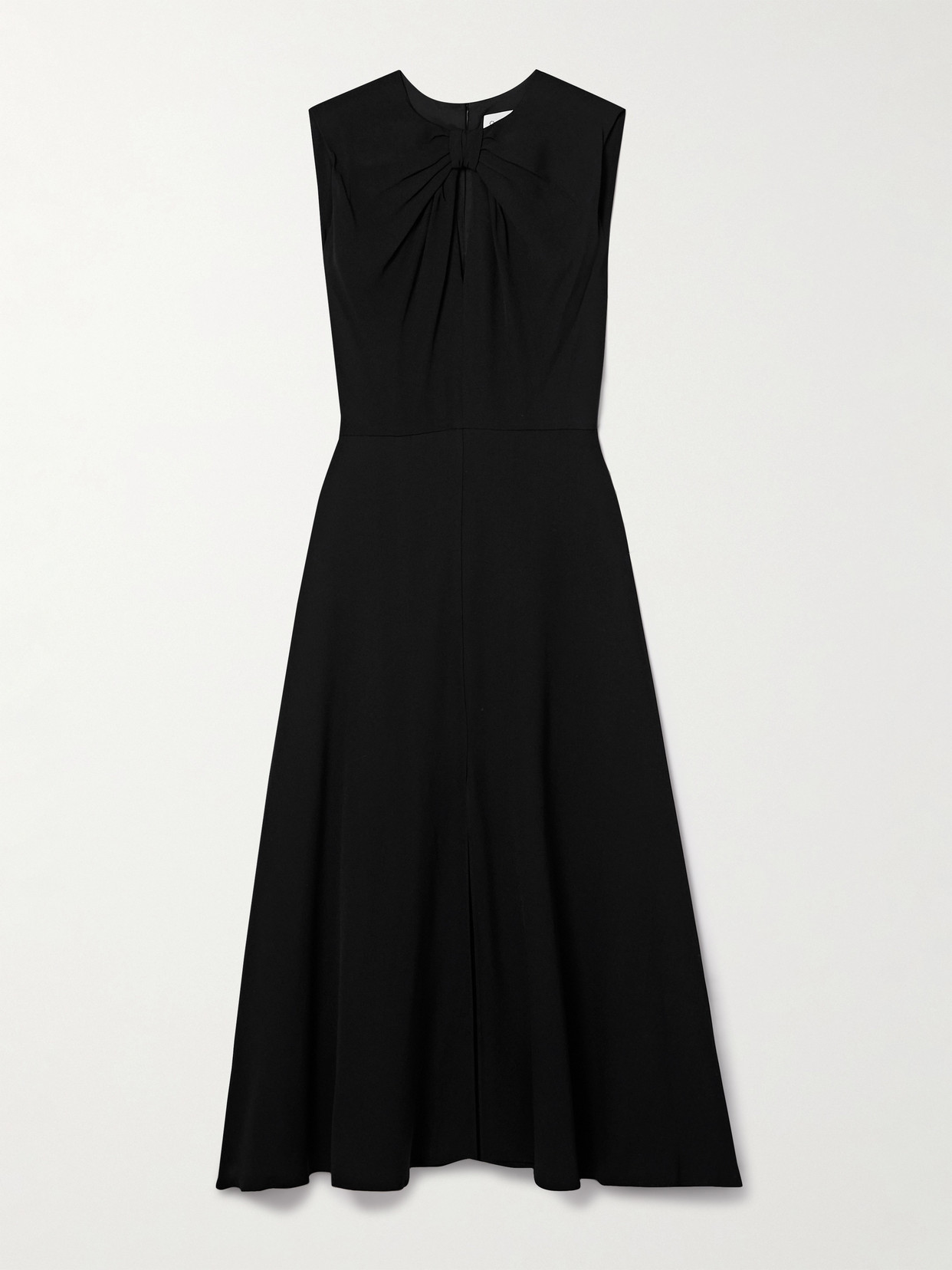 Saloni Marla Cutout Pleated Crepe Midi Dress In Black