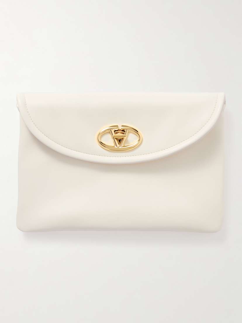Valentino Garavani Vlogo Leather Clutch
