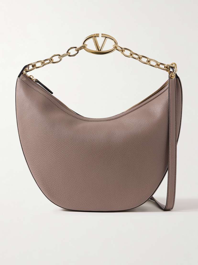 Valentino Garavani Vlogo Medium Textured-leather Shoulder Bag