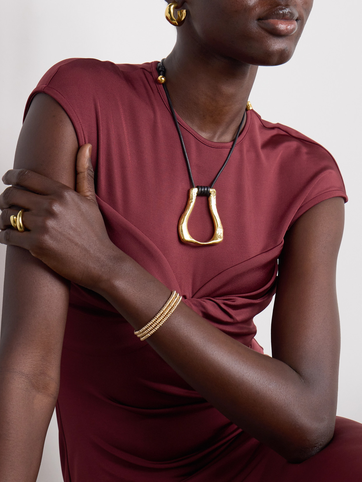 Alighieri The Link Of Wanderlust Recycled Gold-plated Cord Necklace In Gold